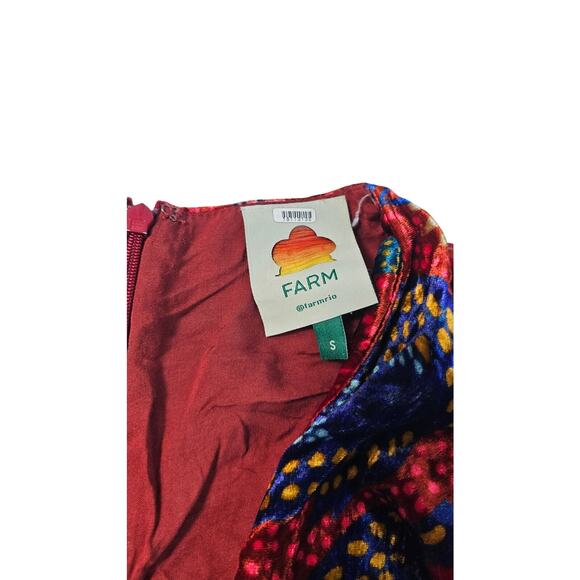 Farm rio snake garden red velour floral bright jumpsuit long sleeve winter S - Picture 7 of 14